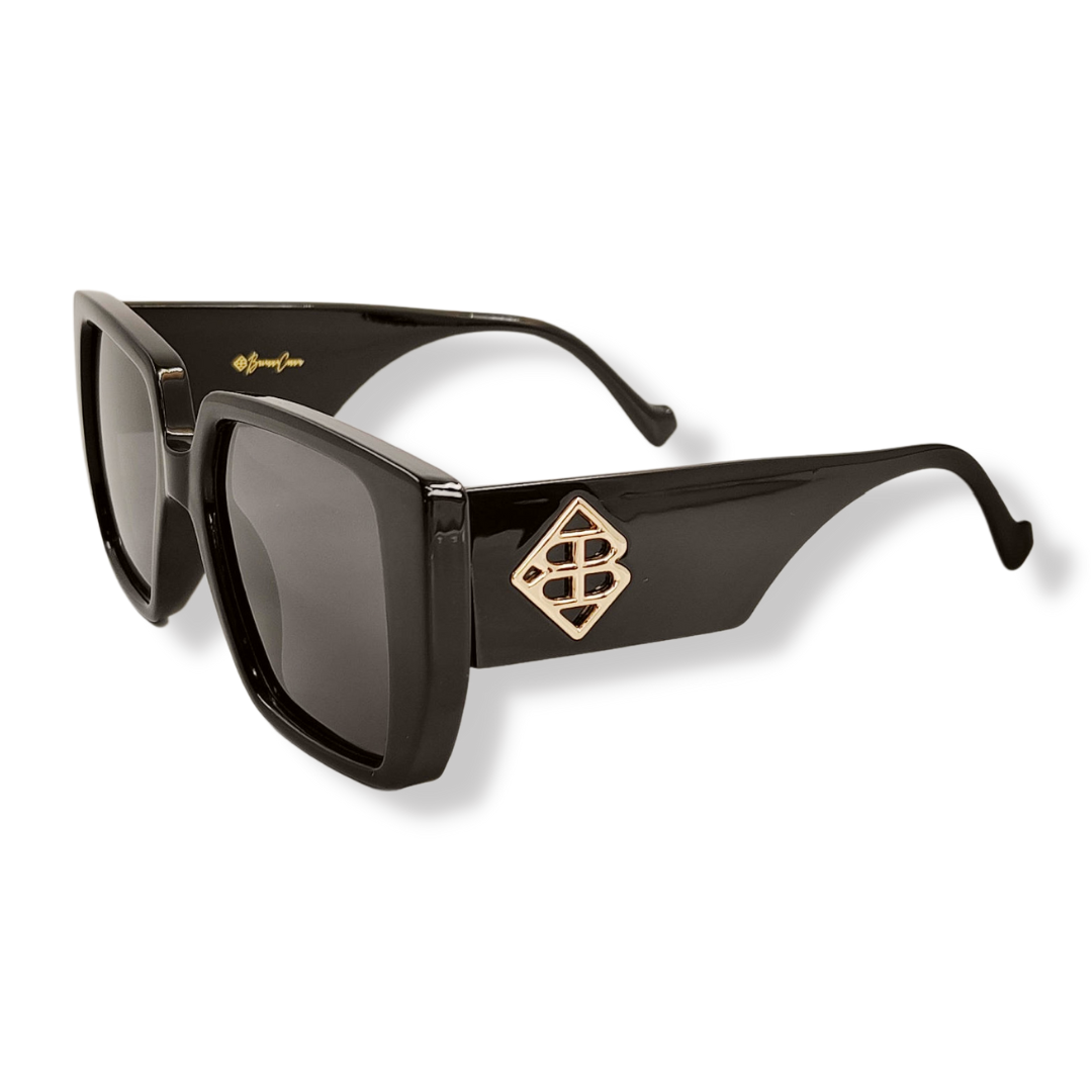 Classic Black BC Square Sunglasses with Polarized Lenses