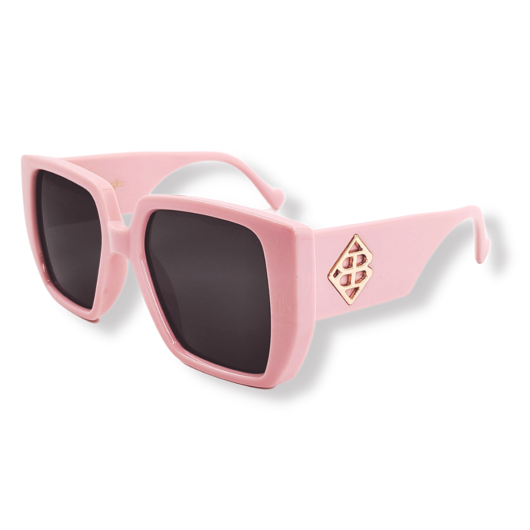 Perfect Pink BC Square Sunglasses with Polarized Lenses